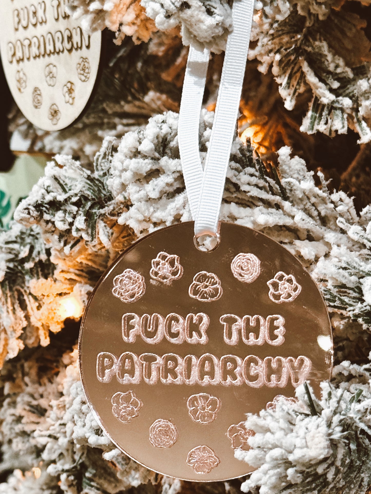 "Fuck the Patriarchy" Laser Engraved Ornament