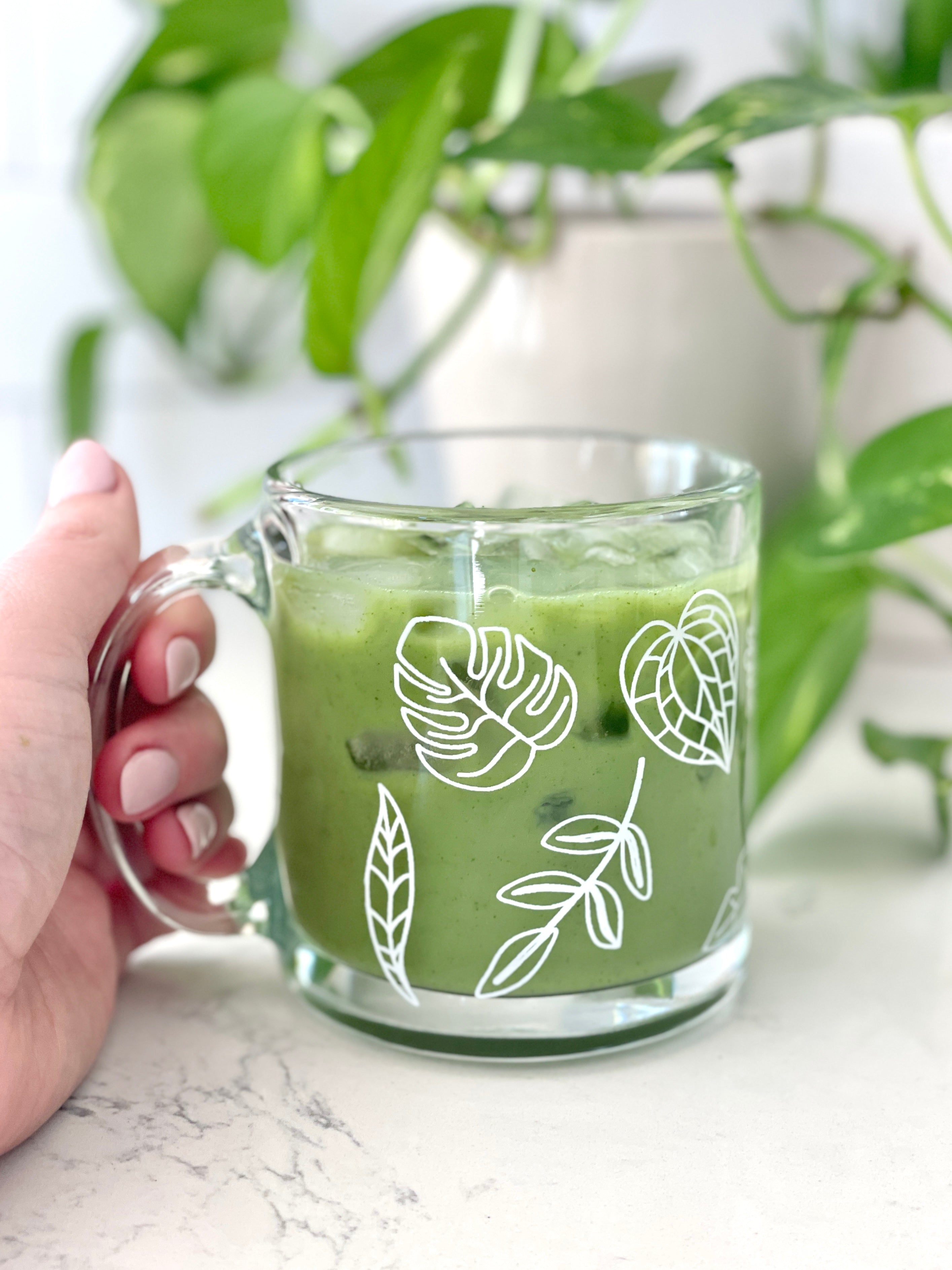 14 oz. Plant Glass Mug