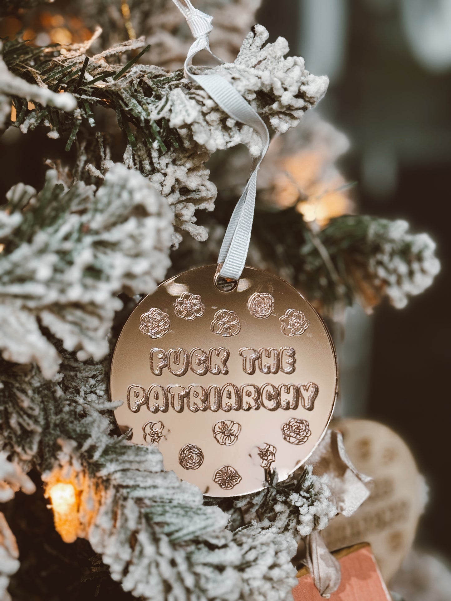 "Fuck the Patriarchy" Laser Engraved Ornament