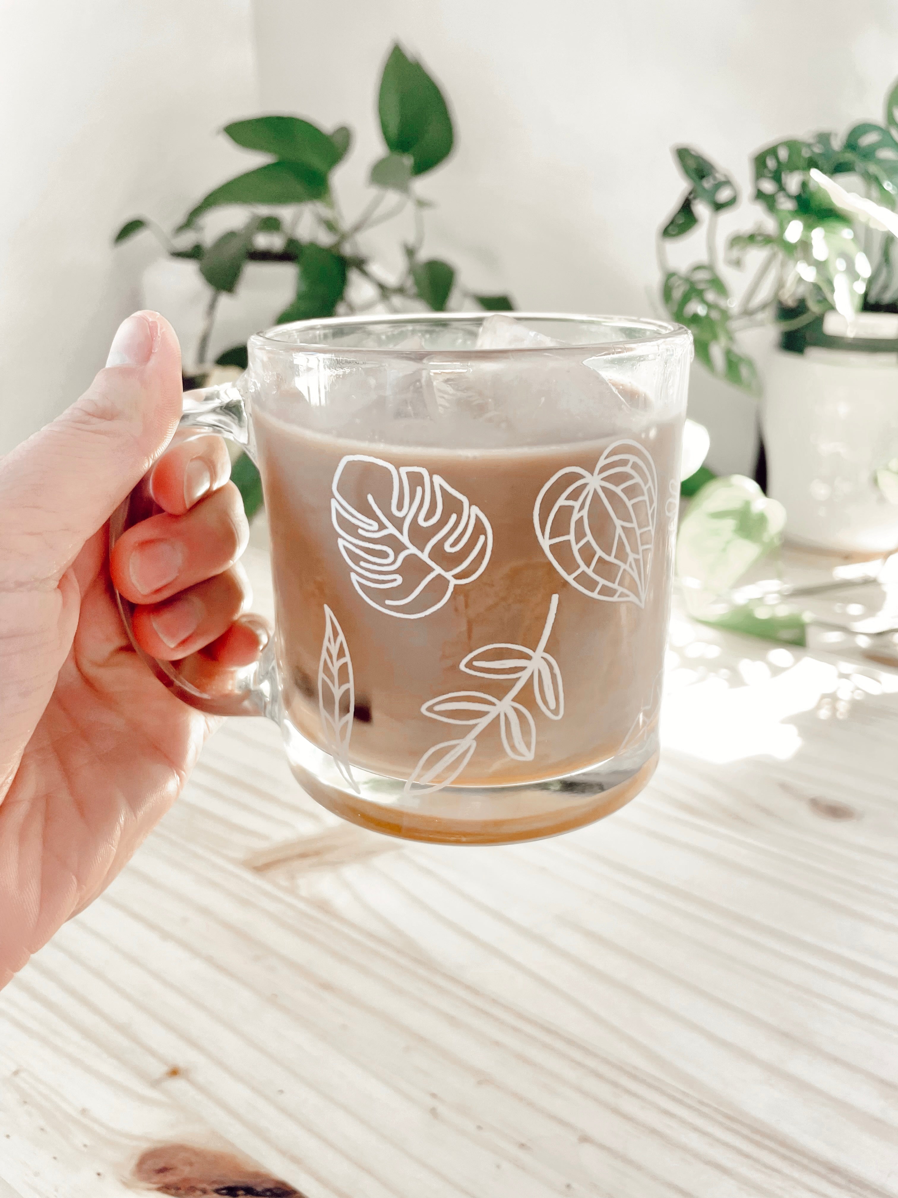 14 oz. Plant Glass Mug