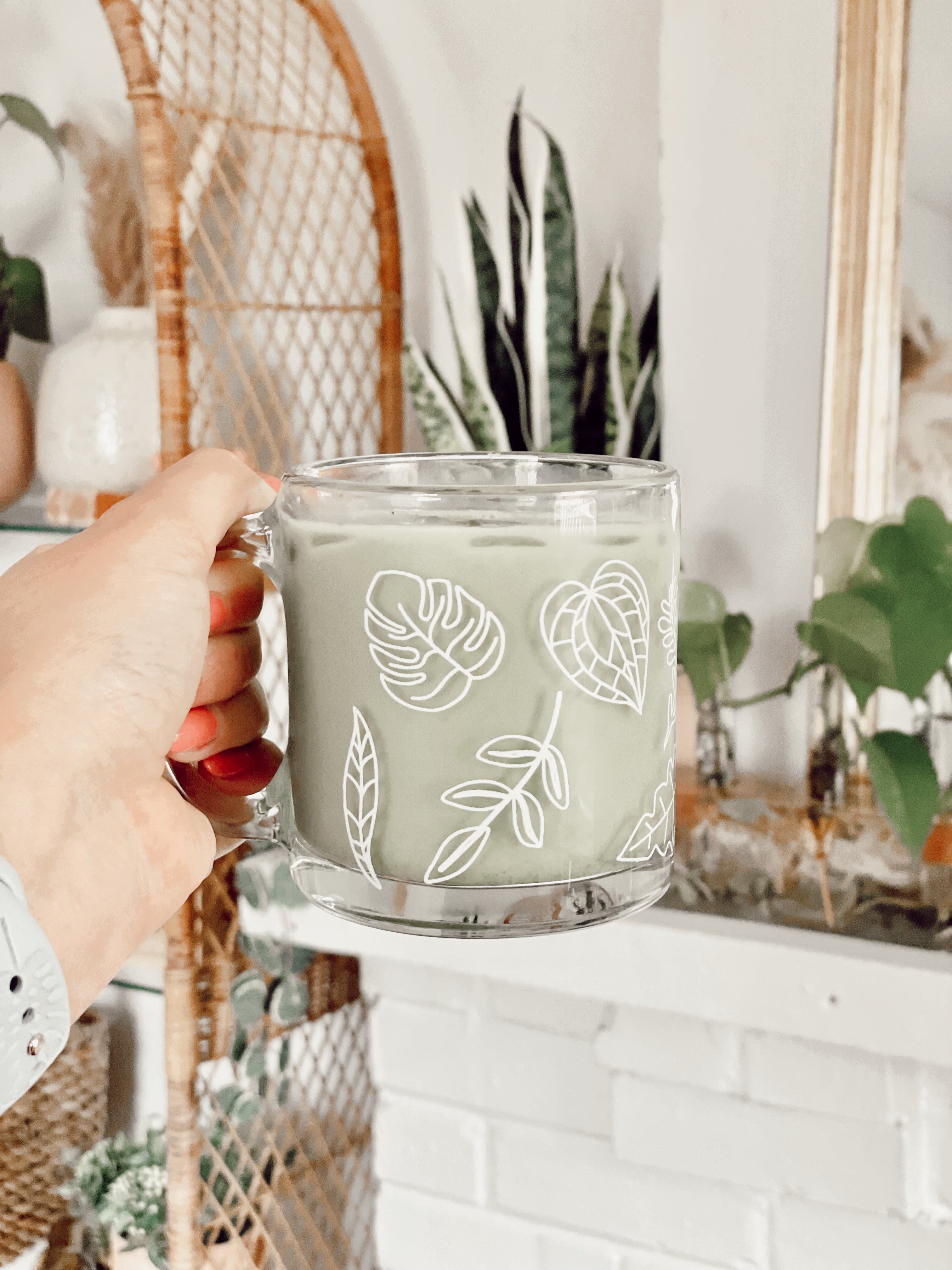 14 oz. Plant Glass Mug