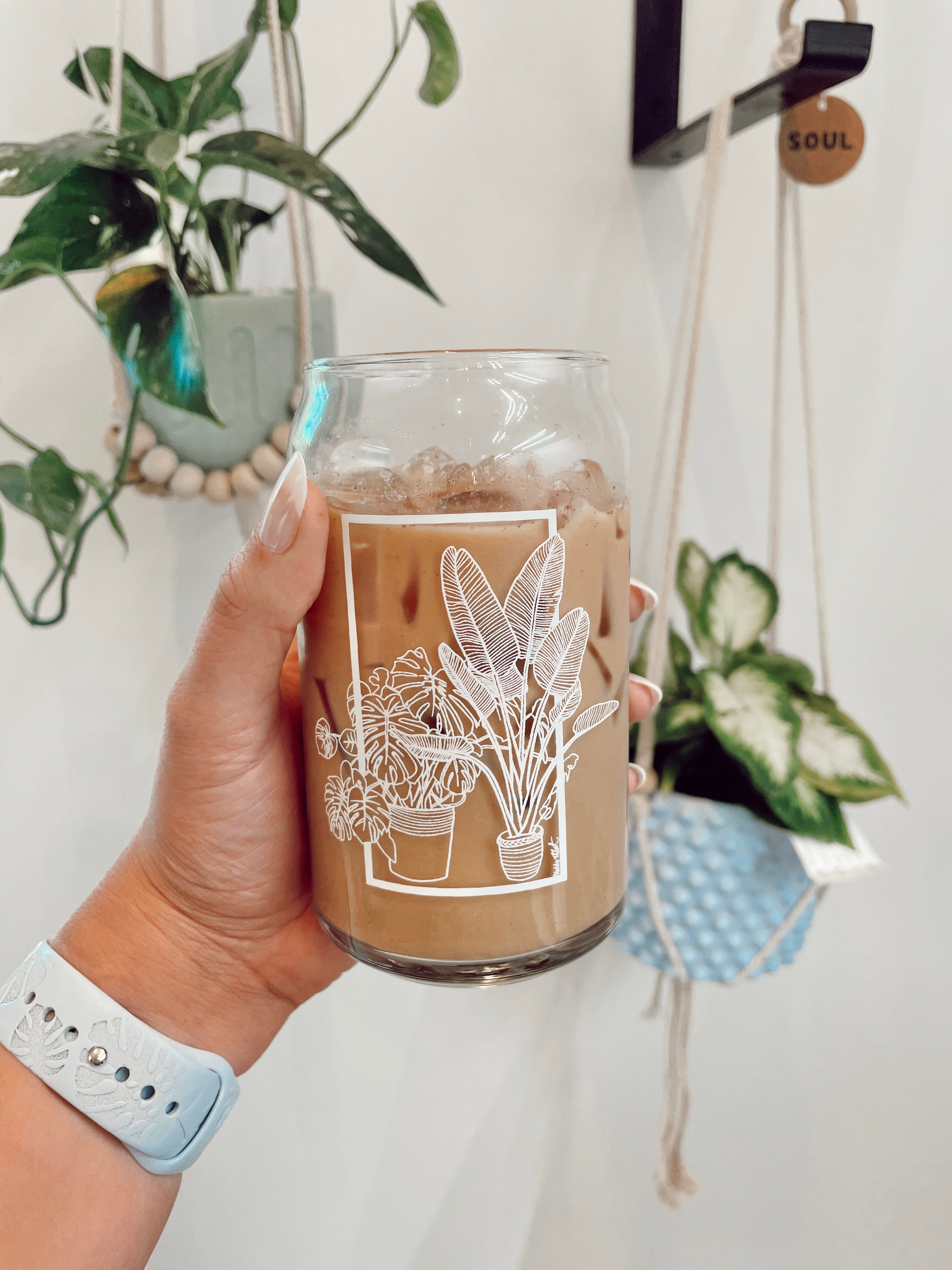16 oz. Framed Plant Beer Glasses