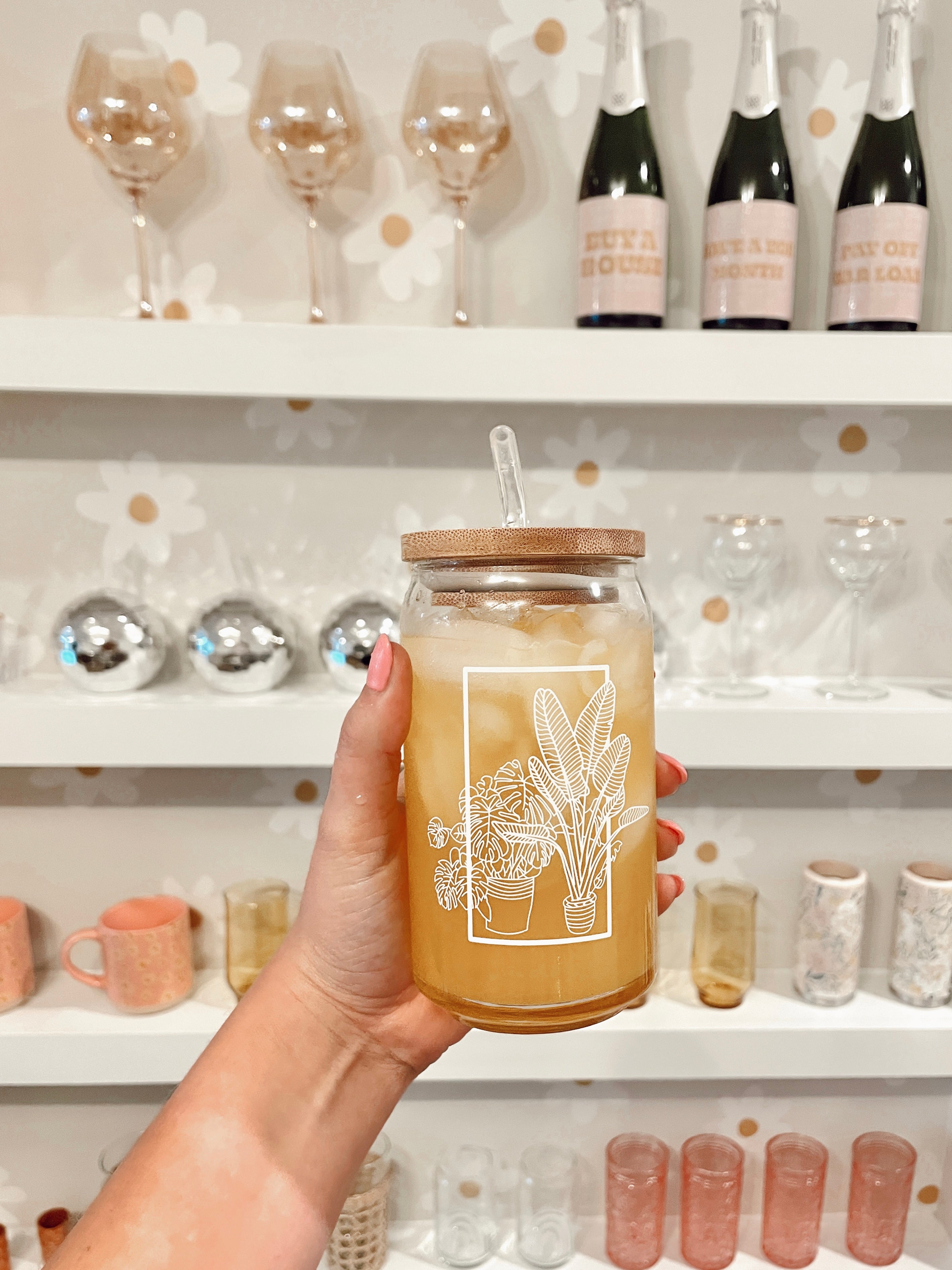 16 oz. Framed Plant Beer Glasses