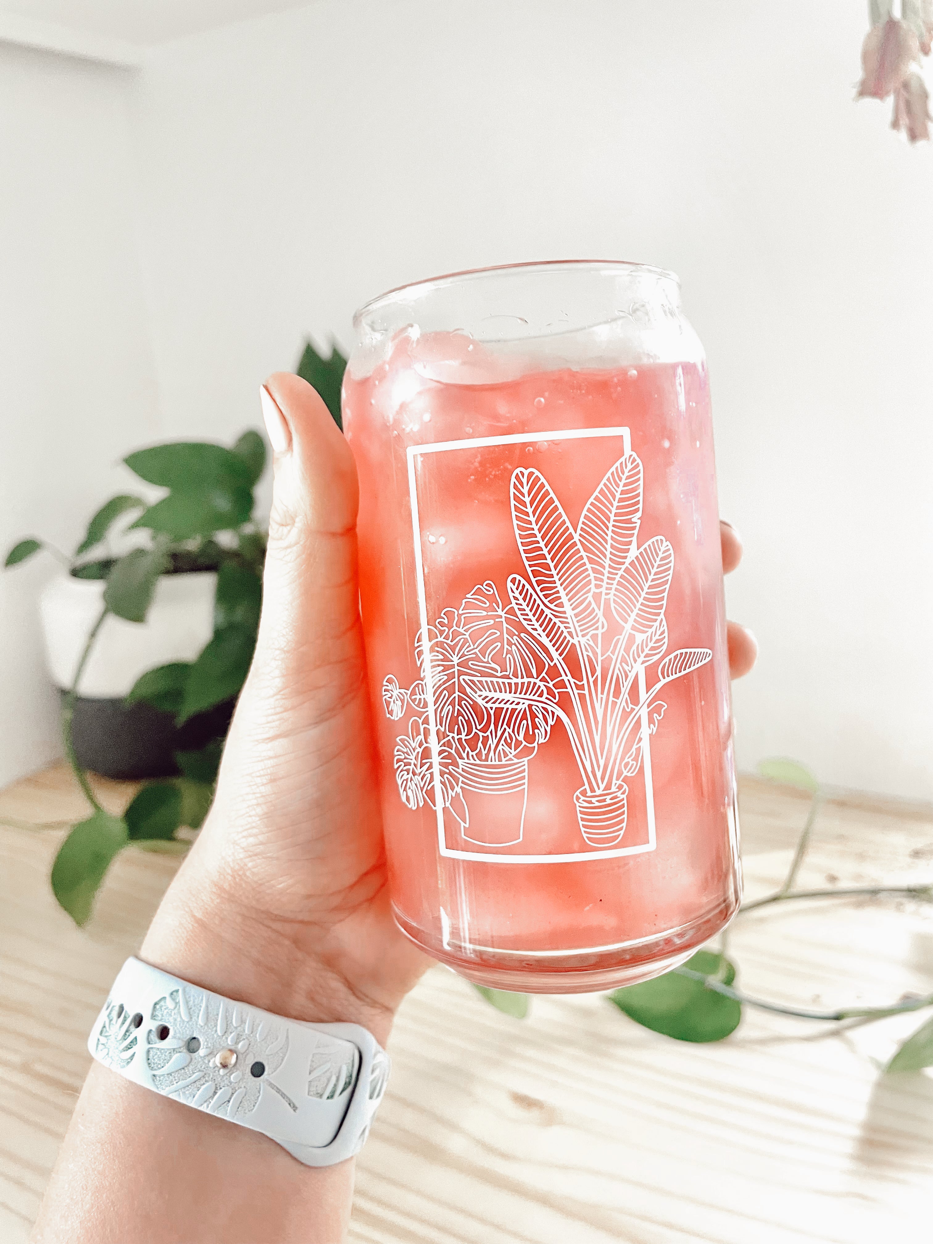 16 oz. Framed Plant Beer Glasses